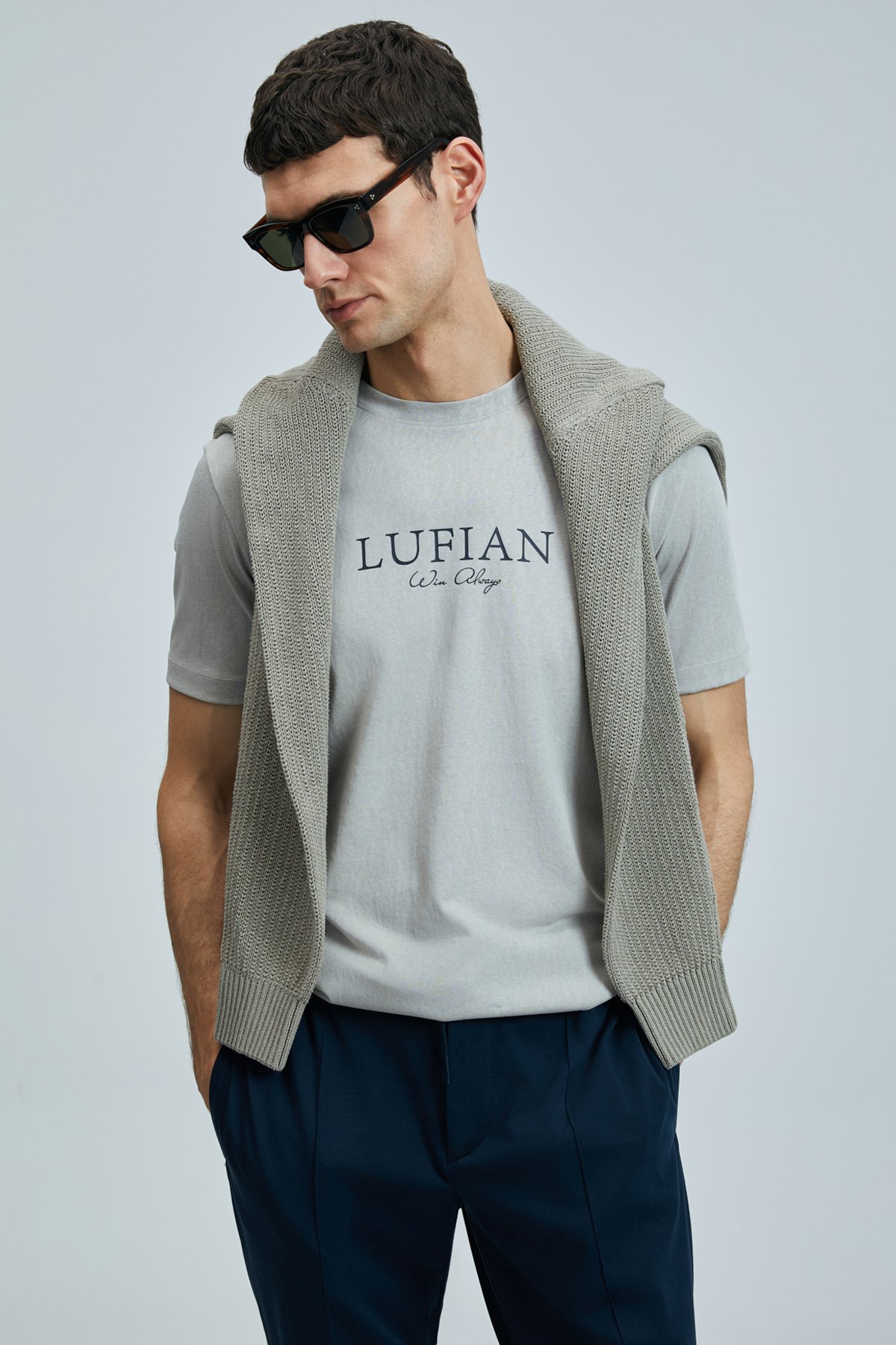 Love Modern Graphic T-Shirt Beige - LUFIAN