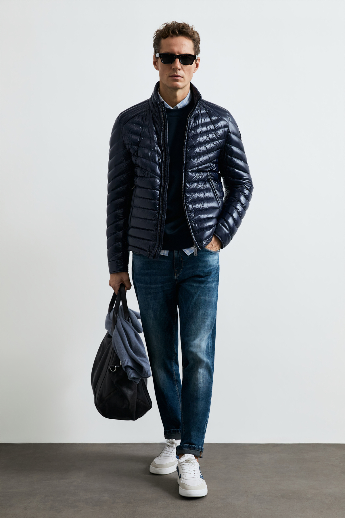 Goose Feather Male Coat Navy - Lufian (1)