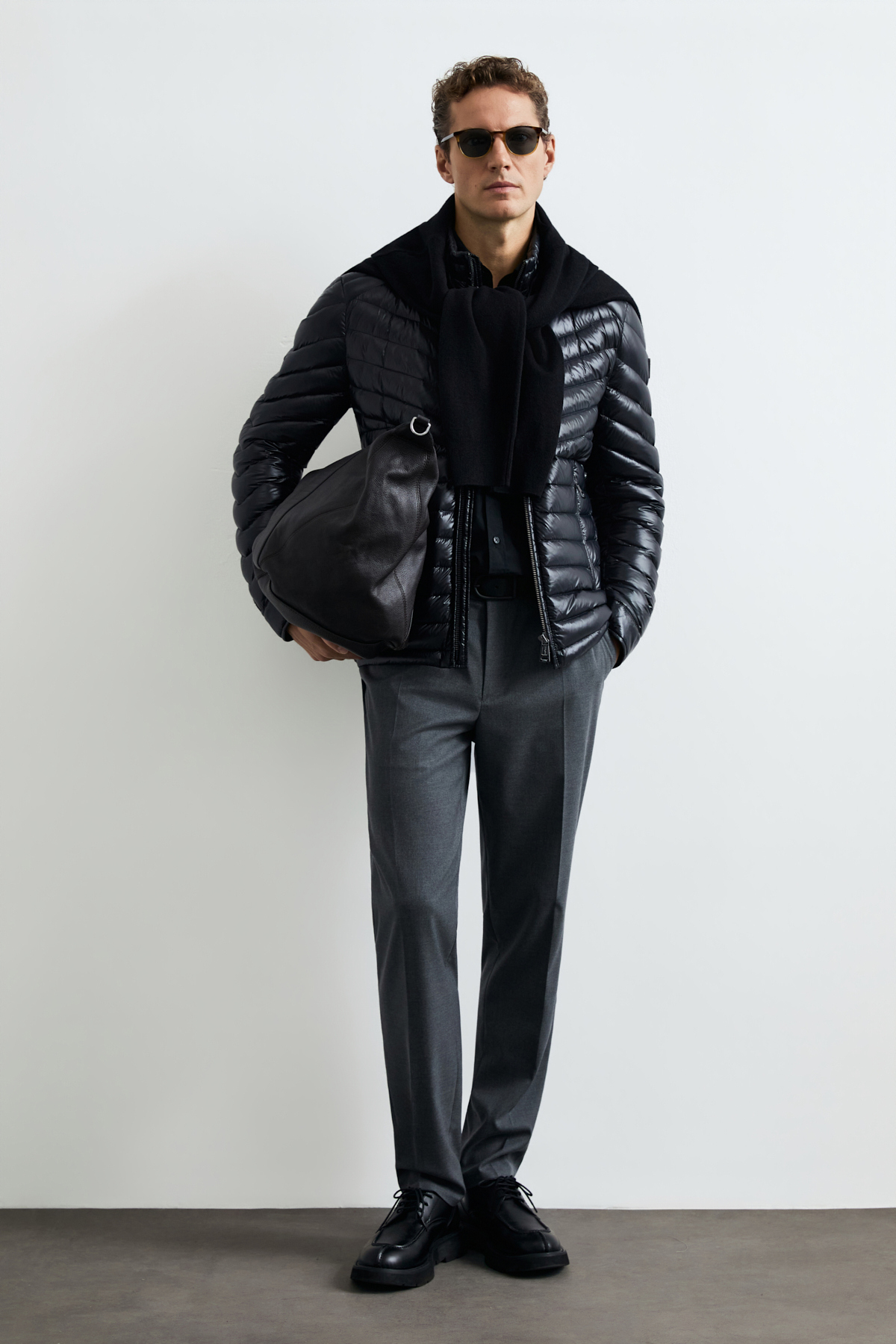 Goose Feather Male Coat Black - Lufian