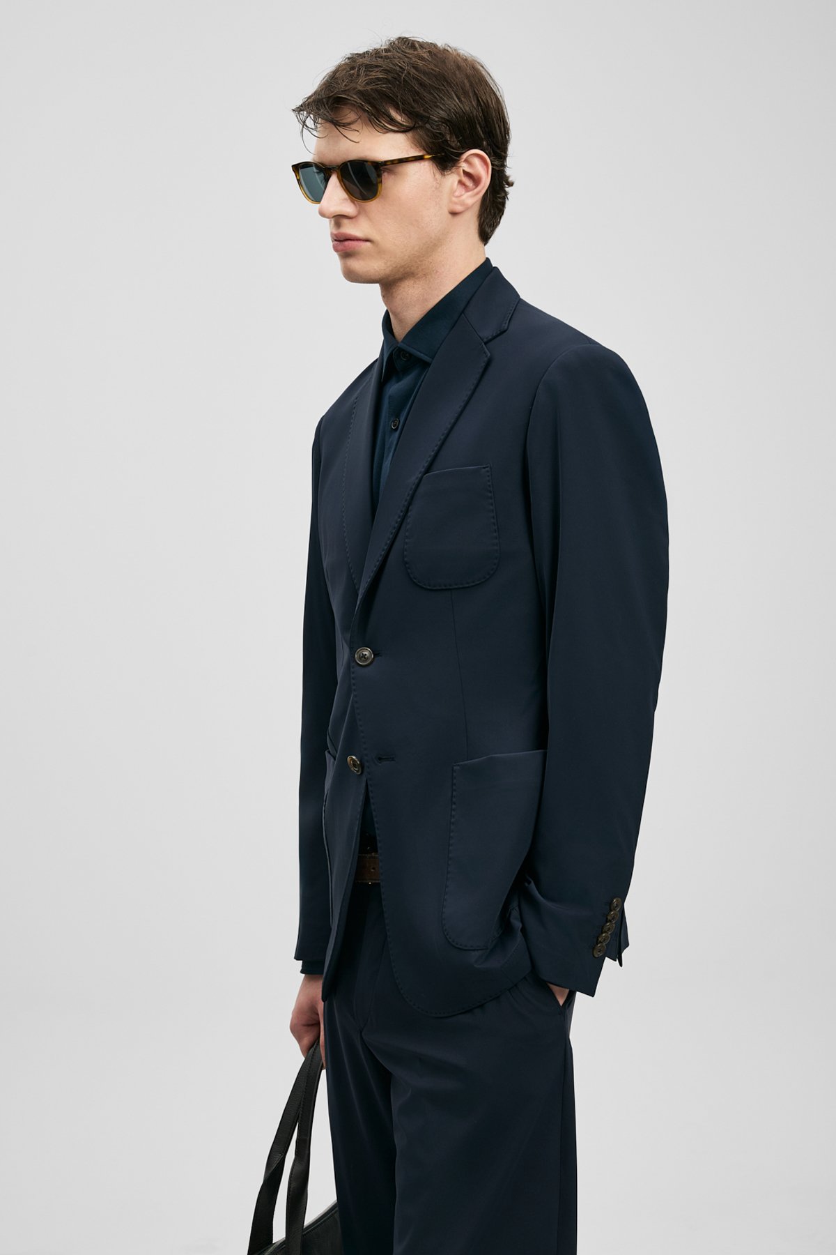 Luıs Sports Herrenblazerjacke Slim Fit Marineblau - LUFIAN