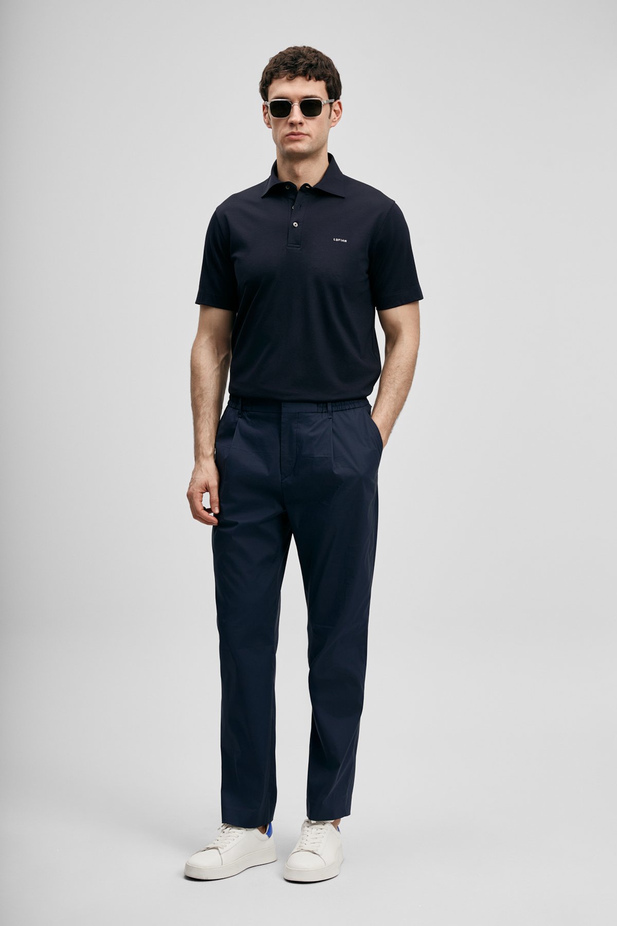 Malrıc Schicke Herren-Chinohosen Slim Fit Marineblau - LUFIAN (1)