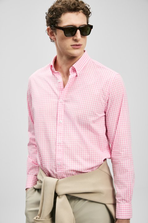Marco Herren-Basic-Shirt Regular Fit Pink - LUFIAN