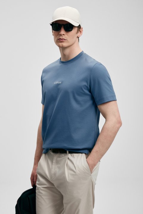 Marcus Modernes Grafik-T-Shirt Dunkelblau - LUFIAN