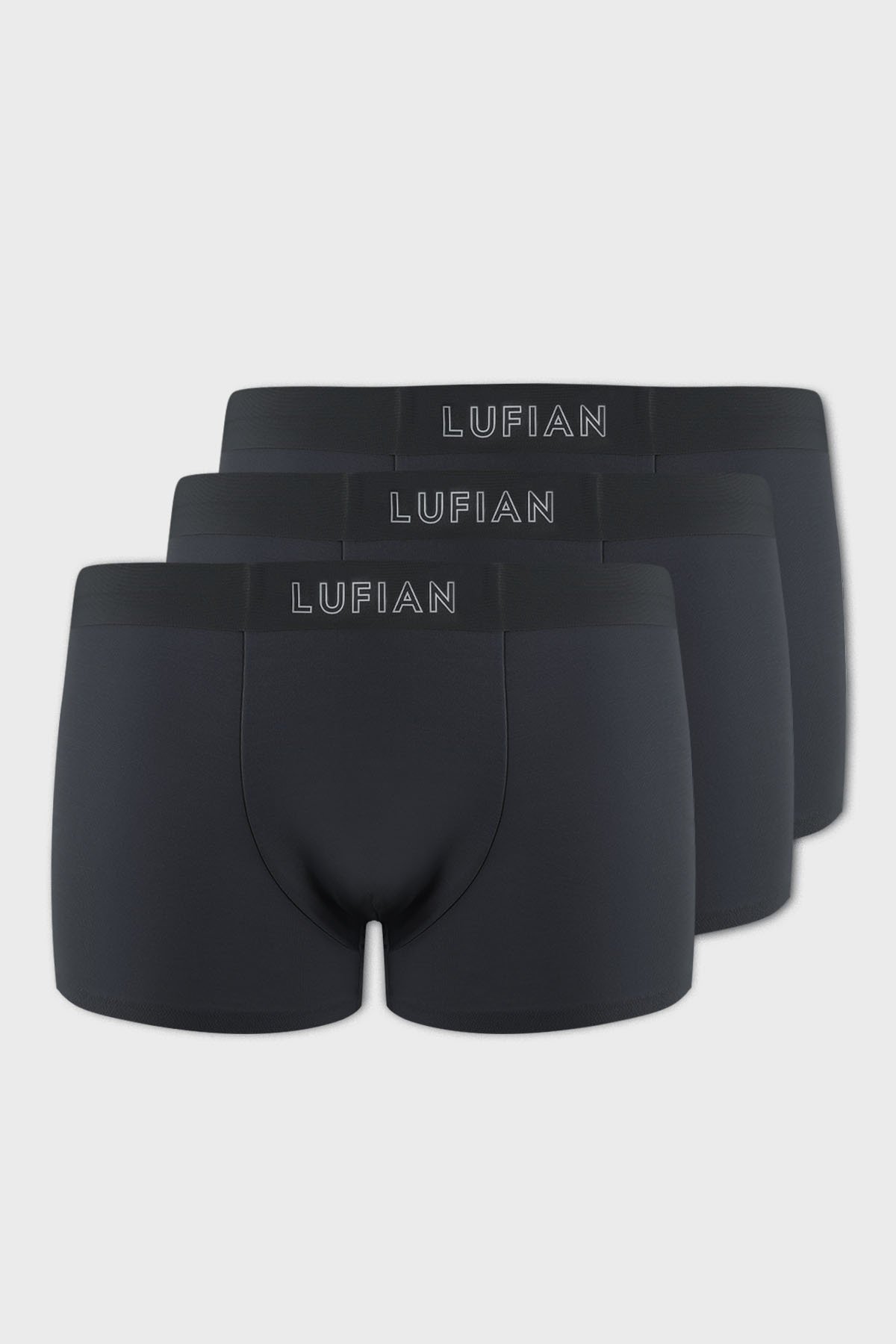 Mark 3 Pieces Men's Modal Seamless Boxer Anthrazite - LUFIAN