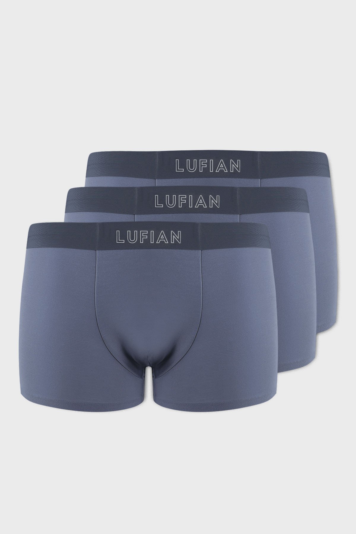 Mark 3 PCS Herren Modal Seamless Boxer Blue - LUFIAN