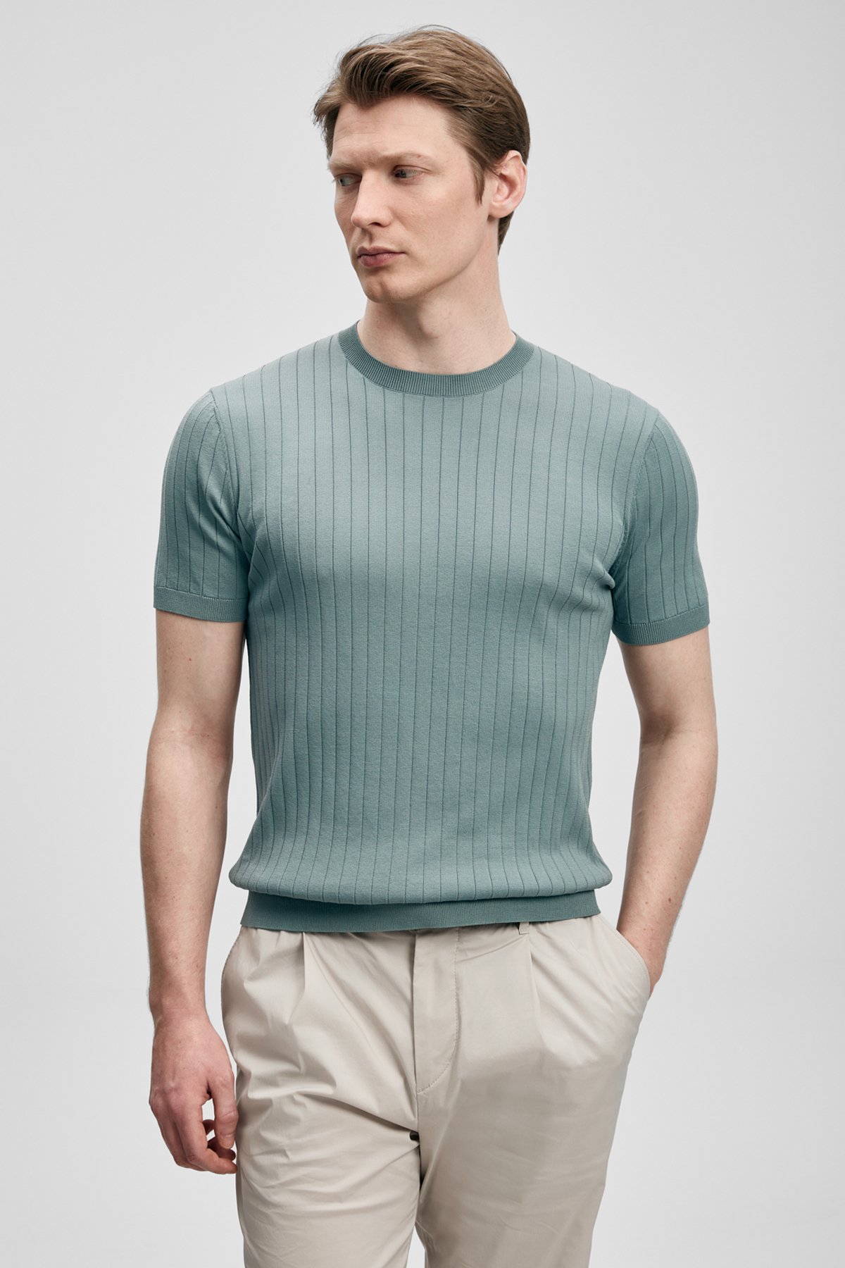 Mateo Herren-Coolmax-Pullover® Smoke Green - LUFIAN