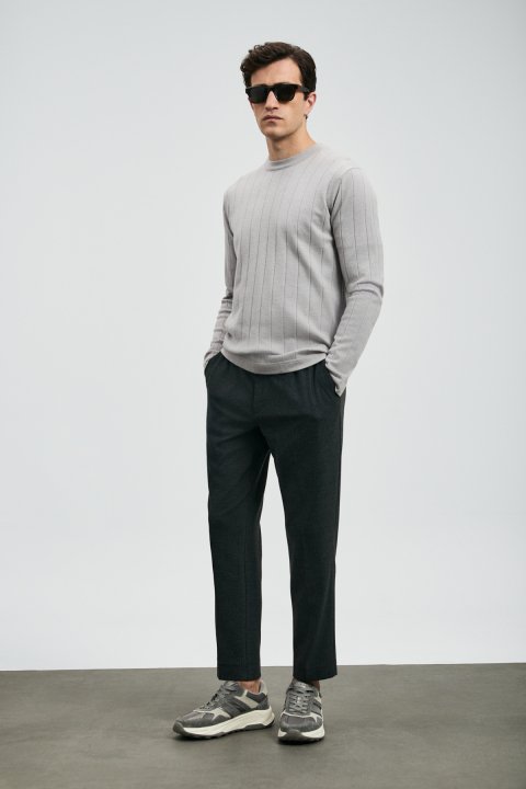 Maxıma Schlaue Herren-Chinohosen Slim Fit Anthrazit - LUFIAN