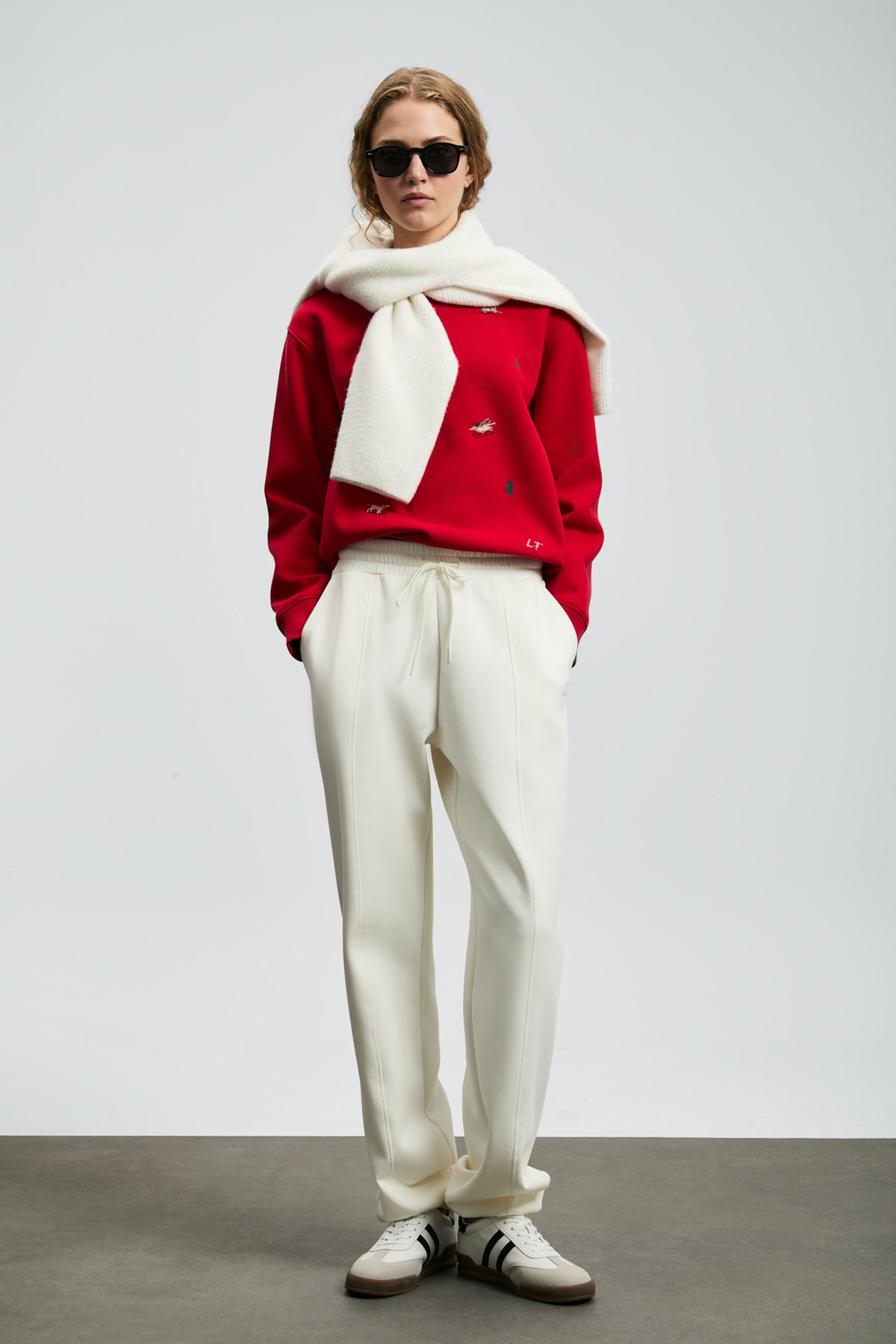 Merry Damen-Gestrickter Sweatshirt Rot - LUFIAN (1)