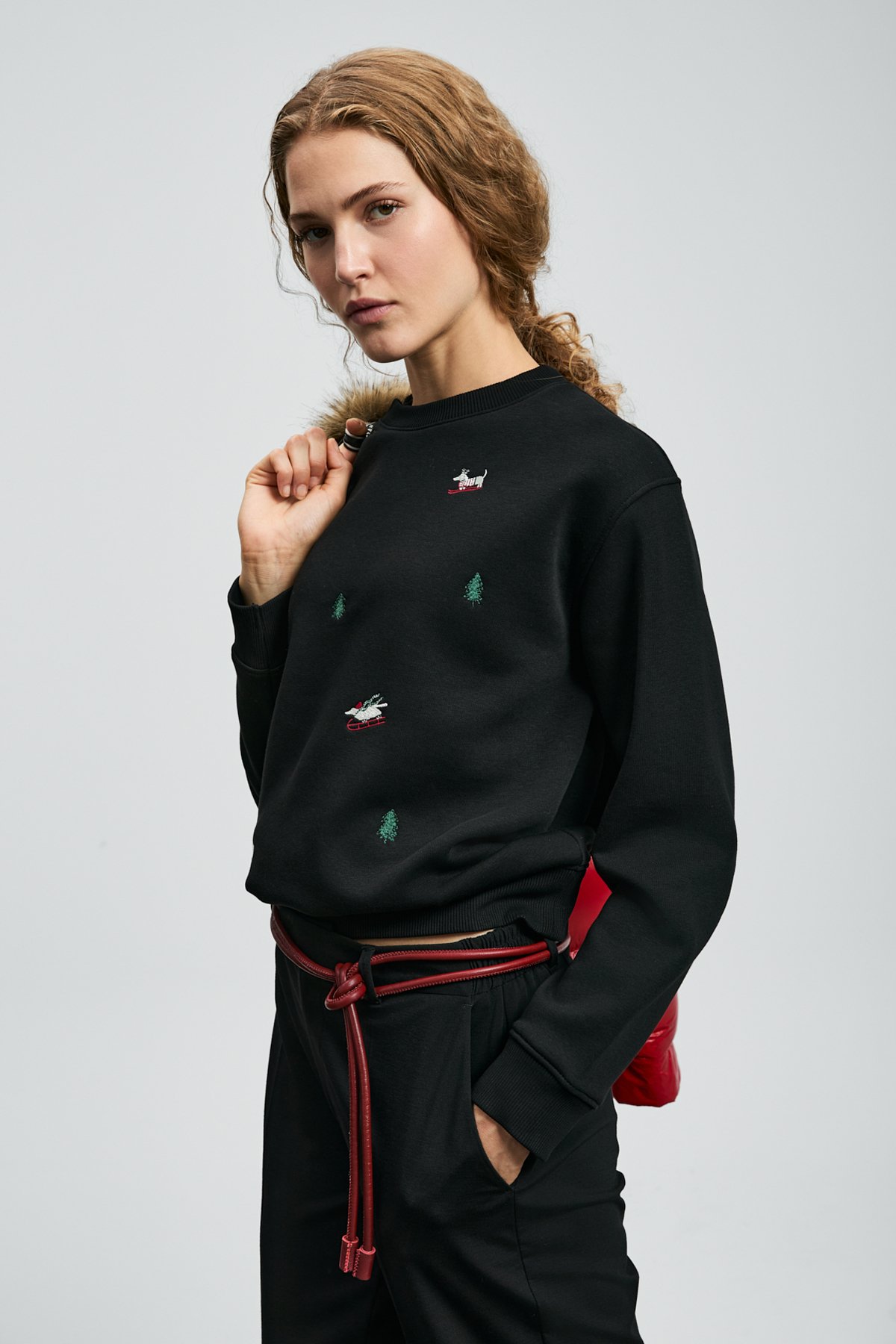 Merry Damen-Strickpullover Schwarz - LUFIAN