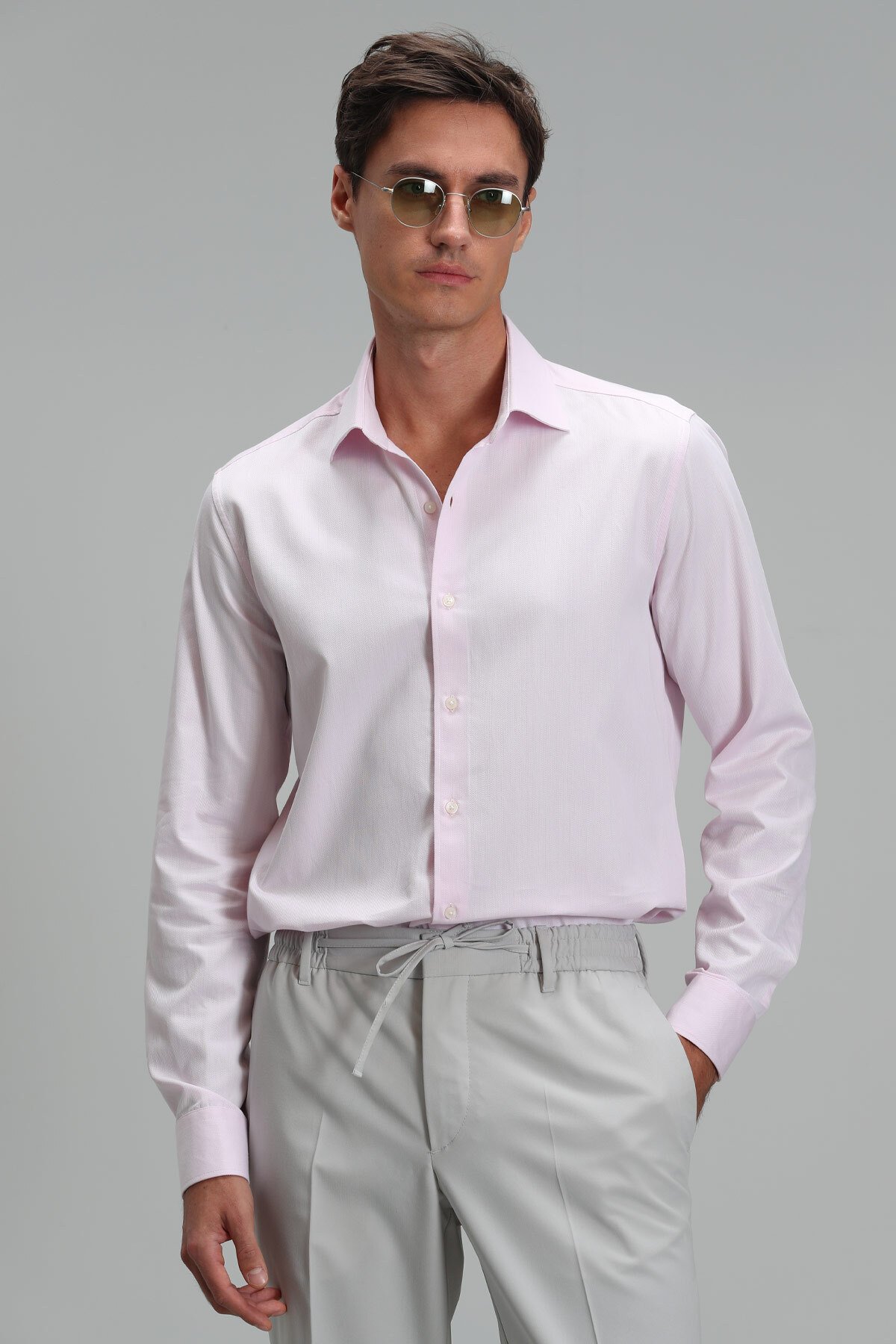 Nagoya Herren Smart Shirt Comfort Slim Fit Pink - LUFIAN