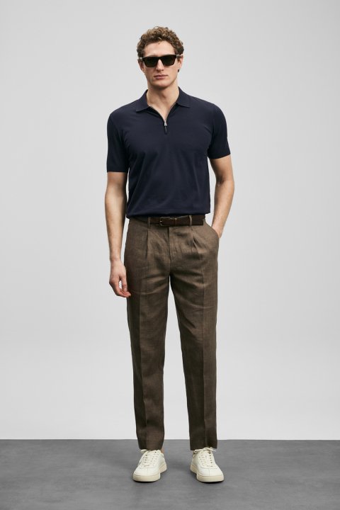North Herren-Modal-Blend-Pullover in dunklem Marineblau - LUFIAN