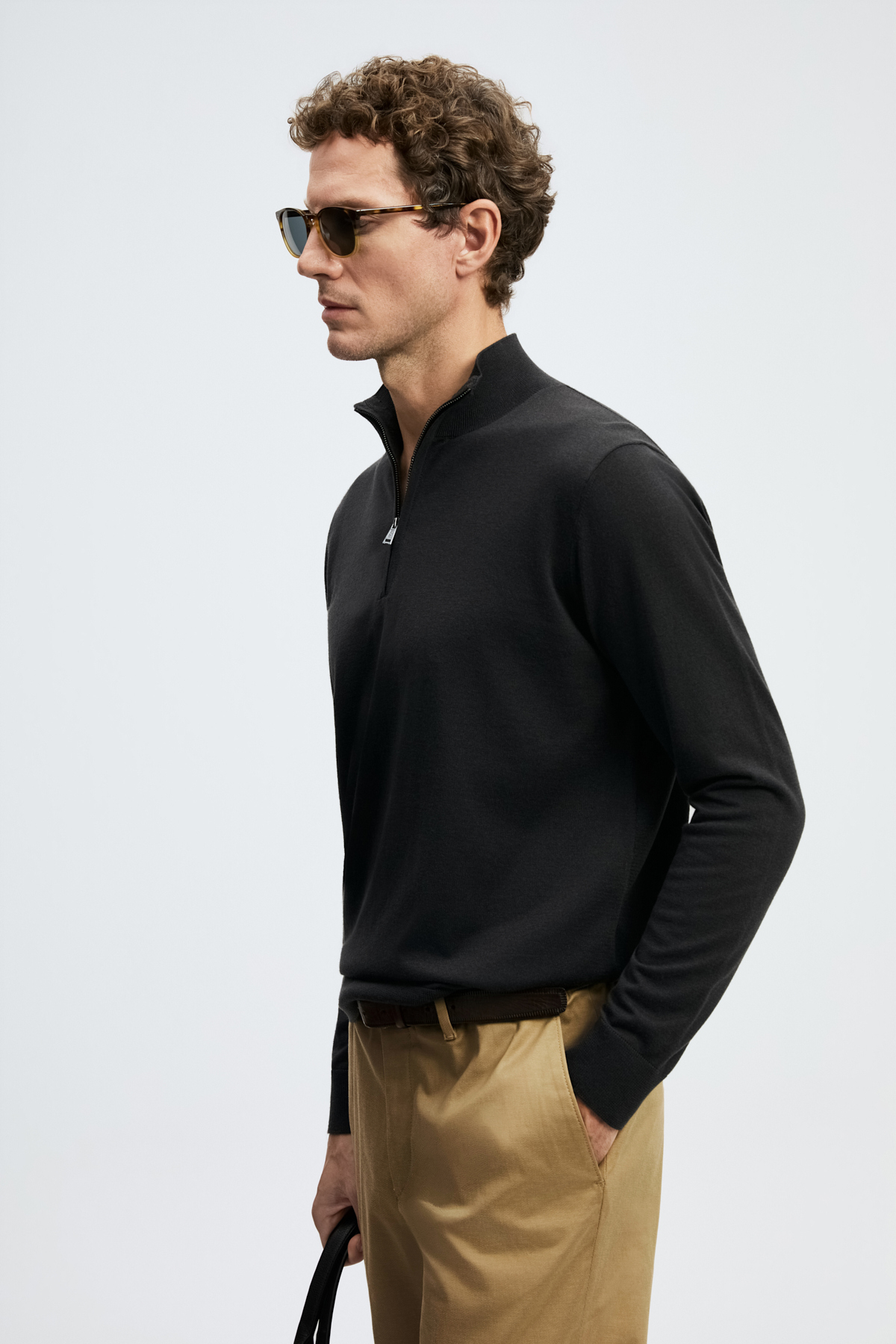 Opulent Herrenpullover aus Wollmischung Braun - LUFIAN