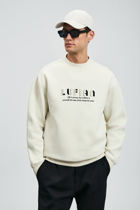 Oracle Herren-Sweatshirt in Off-White - LUFIAN
