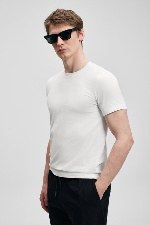 Mens Basic T - Shirt Off Whıte - LUFIAN