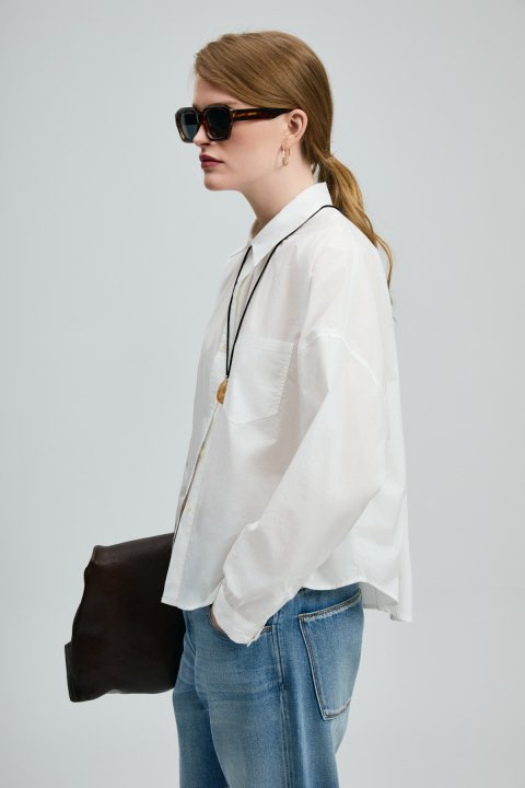 Pamela Damenhemd in Off-White - LUFIAN
