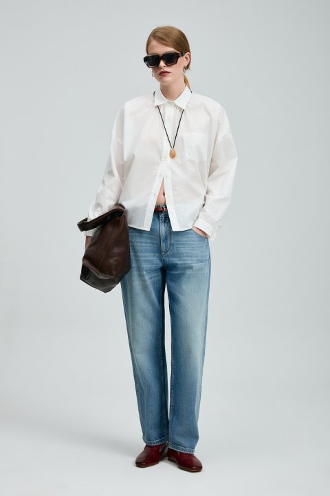 Pamela Damenhemd in Off-White - LUFIAN
