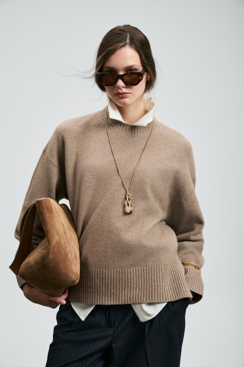 Pamela Damenpullover Nerz - LUFIAN