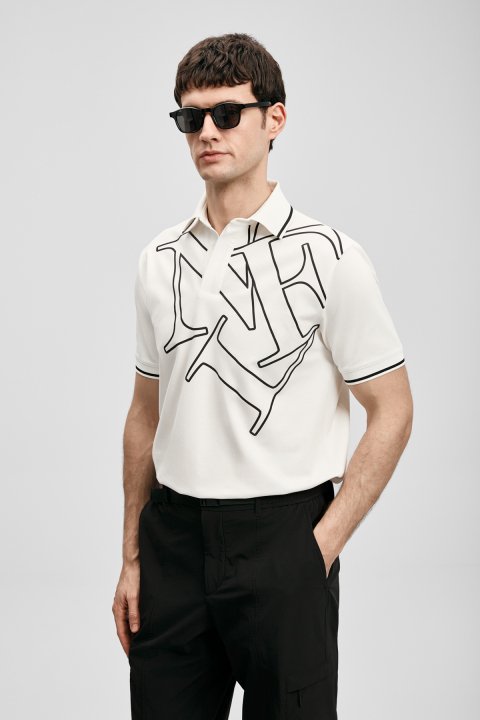 Parker Schickes Herren-Polo-T-Shirt in Off-White - LUFIAN
