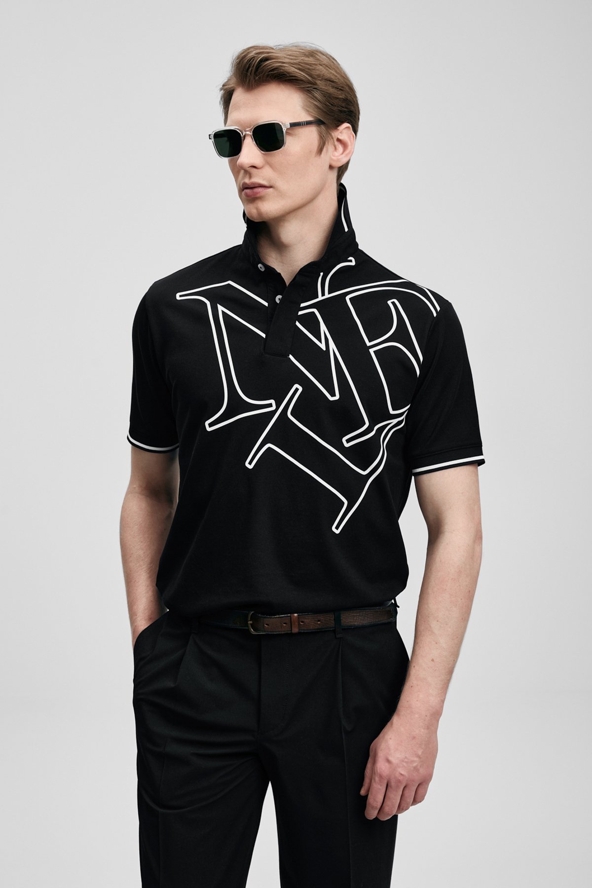 Parker Schickes Herren-Polo-T-Shirt Schwarz - LUFIAN