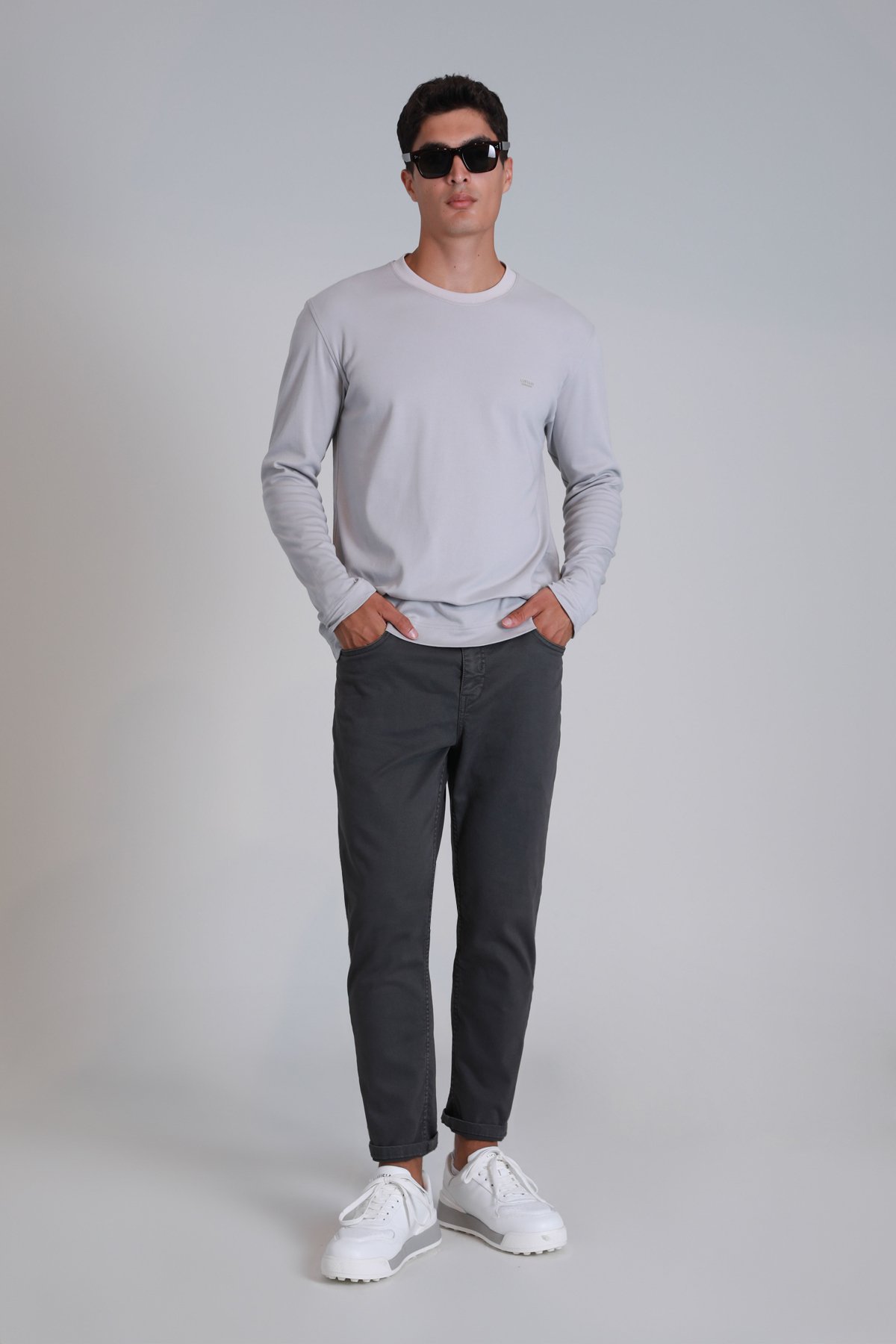 Patrıce Herren-Langarm-T-Shirt Stone - LUFIAN (1)