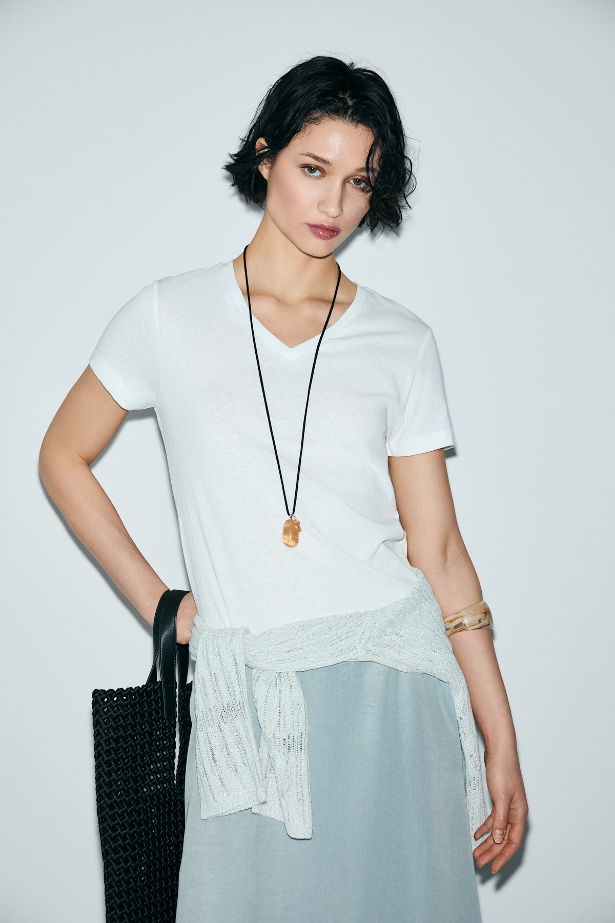 Perses Damen-T-Shirt in Off-White - LUFIAN
