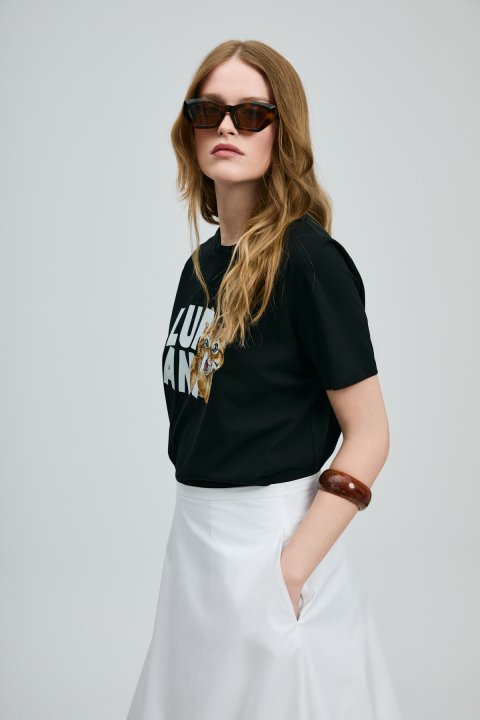 Petıt Damen-T-Shirt Schwarz - LUFIAN