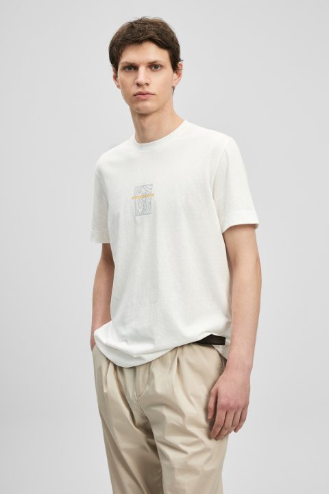 Power Modernes Grafik-T-Shirt in Off-White - LUFIAN