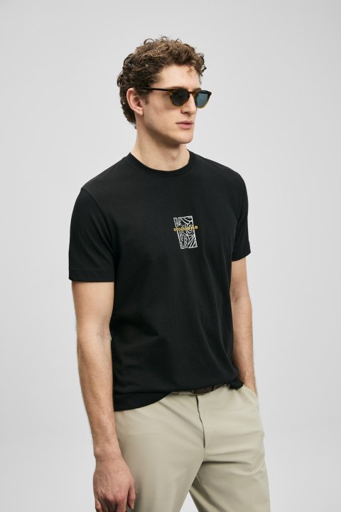 Power Modernes Grafik-T-Shirt Schwarz - LUFIAN