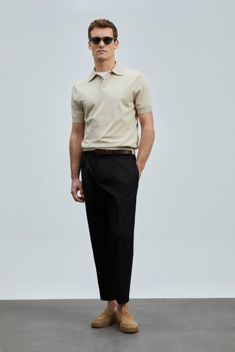 Derek Erkek İpek Karışımlı Kazak Bej - Lufian