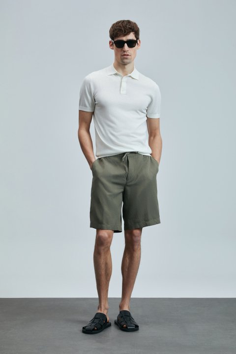 Derek Erkek İpek Karışımlı Kazak Kırık Beyaz - Lufian