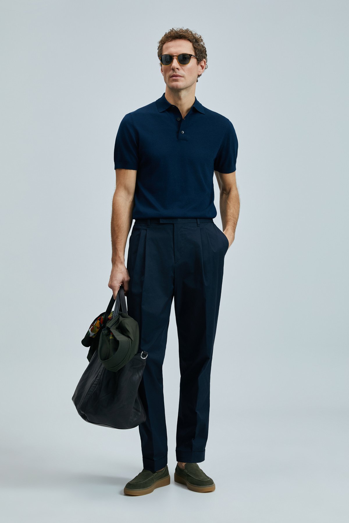 Derek Erkek İpek Karışımlı Kazak Lacivert - Lufian