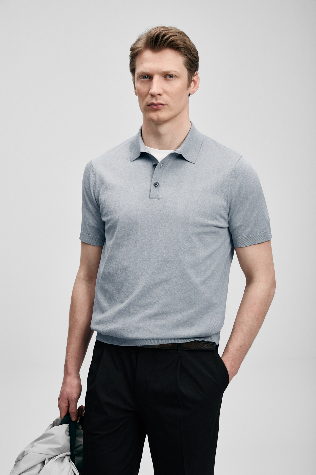 Derek Erkek Modal Karışımlı Kazak Açık Gri - Lufian