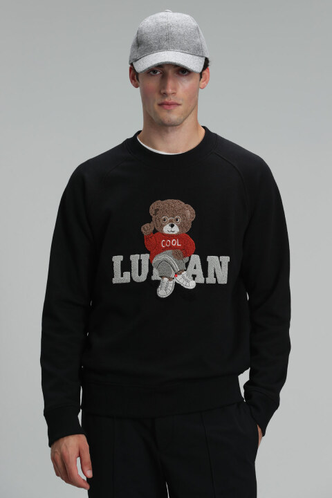 Derek Erkek Sweatshirt Siyah - Lufian