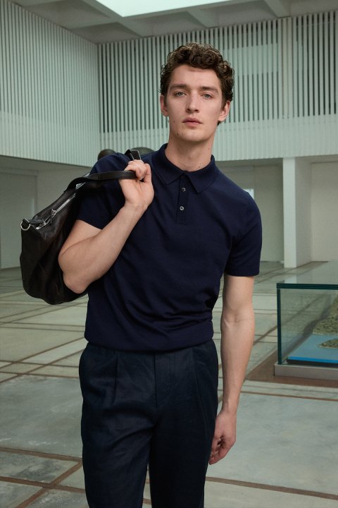 Derek Men's Modal Blend Sweater Dark Navy Blue - Lufian