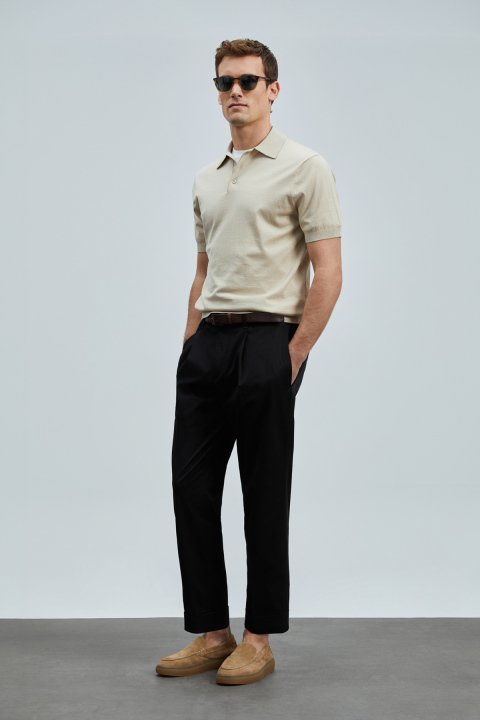 Derek Men's Silk Blend Sweater Beige - Lufian (1)