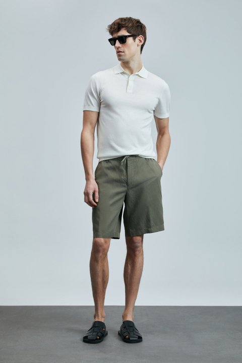 Derek Men's Silk Blend Sweater Off White - Lufian (1)