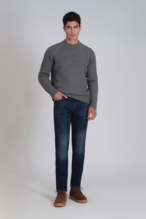 Derek Smart Jeans Men's Trousers Slim Fit Blue - LUFIAN