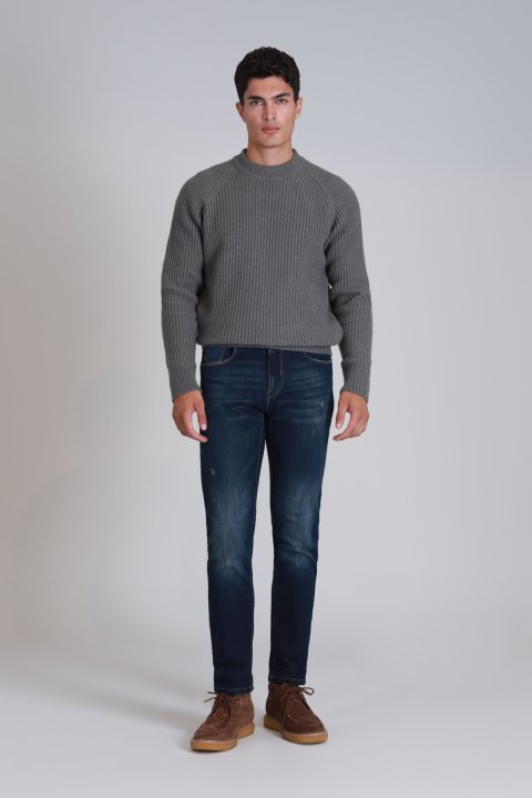 Derek Smart Jeans Men's Trousers Slim Fit Blue - LUFIAN (1)