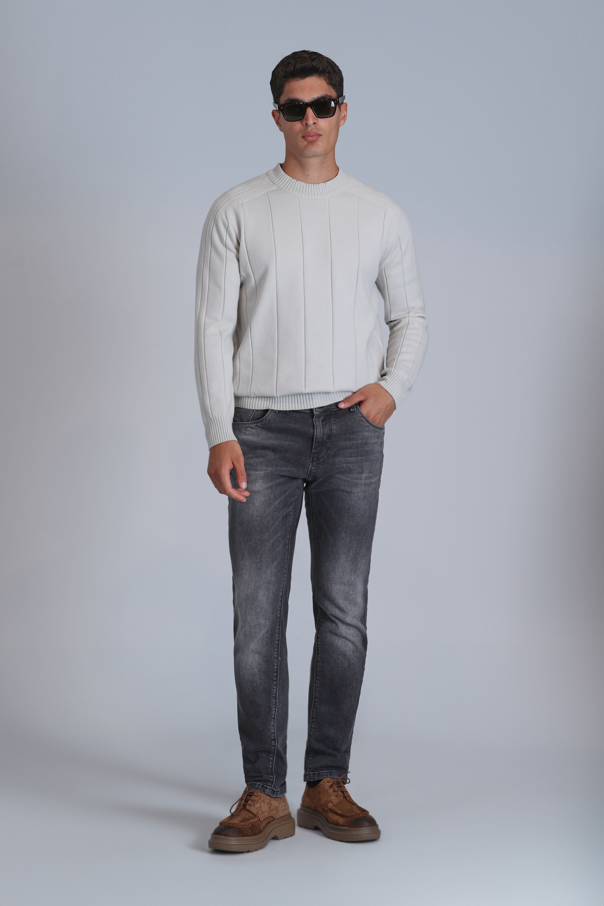 Rodney Smart Jeans Herrenhosen Slim Fit Grau - LUFIAN