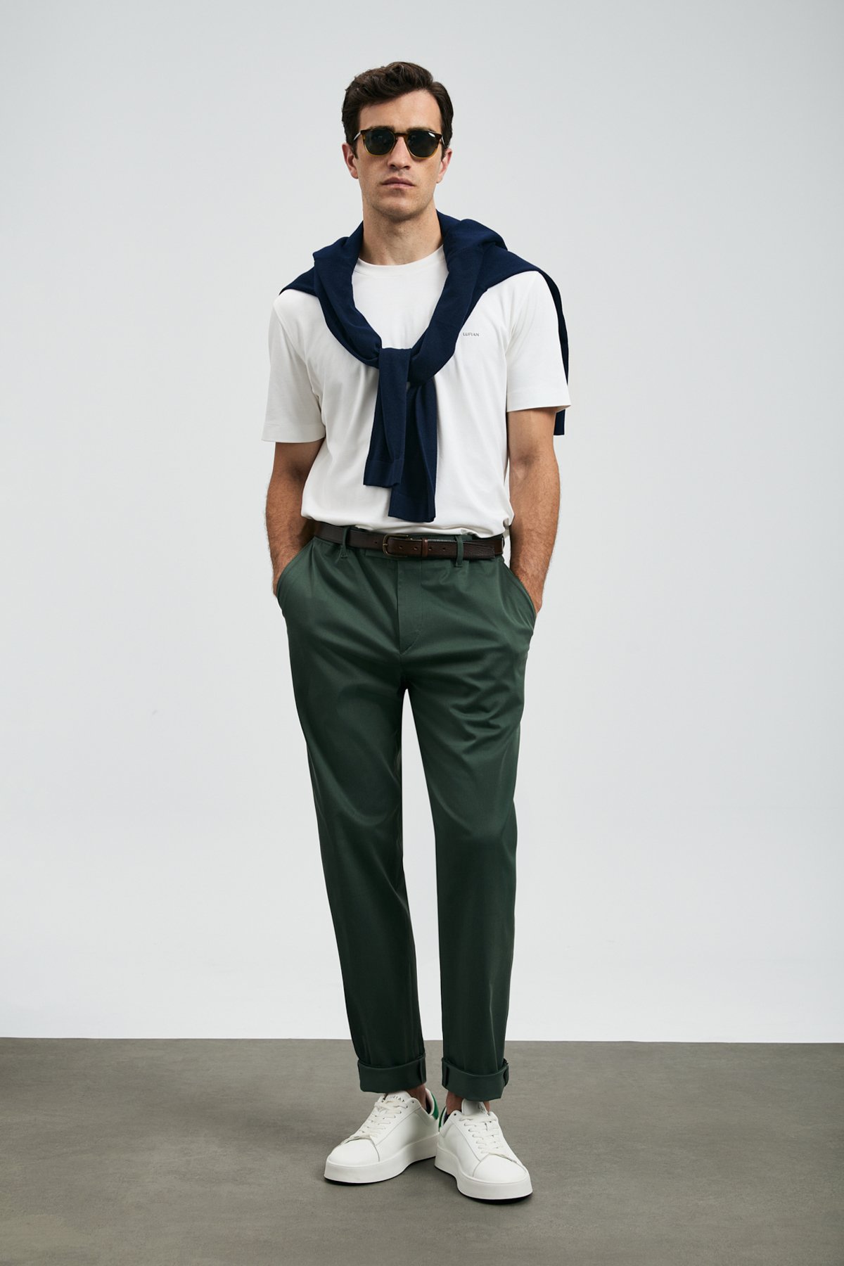 Roland Herren-Basic-T-Shirt in Off-White - LUFIAN (1)