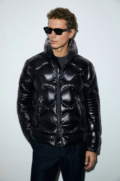 Goose Feather Male Coat Black - Lufian