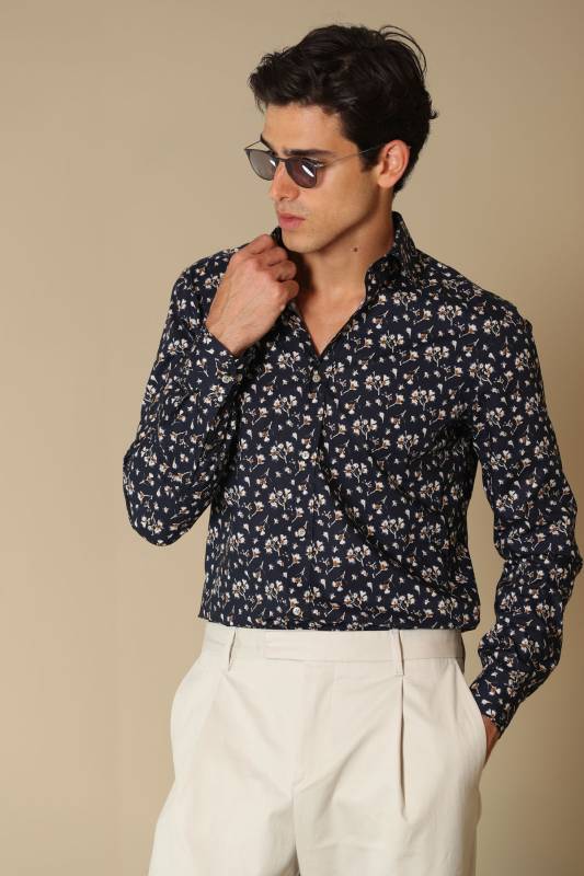 Rusel Mens Smart Shirt Slım Fıt Navy - 2