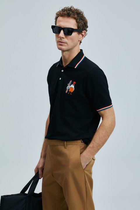 Sansa Schickes Herren-Polo-T-Shirt Schwarz - LUFIAN