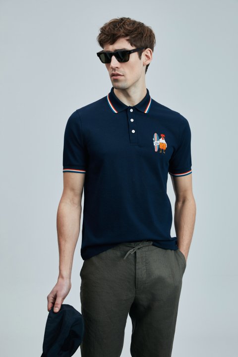 Sansa Smartes Herren-Polo-T-Shirt in Marineblau - LUFIAN