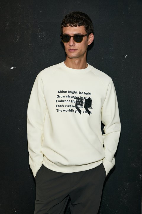 Shadow Herren-Sweatshirt in Off-White - LUFIAN