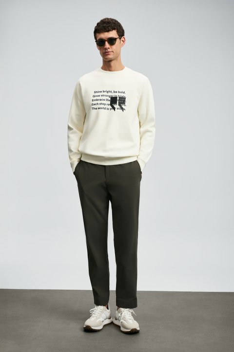 Shadow Herren-Sweatshirt in Off-White - LUFIAN