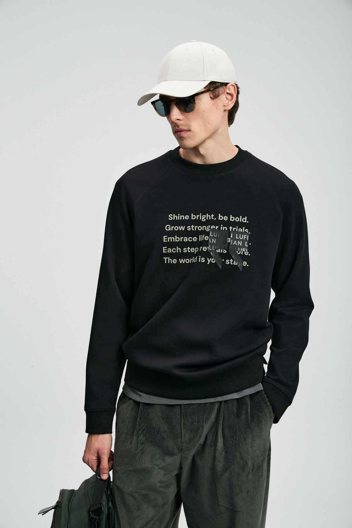 Shadow Schwarzer Sweatshirt - LUFIAN (1)