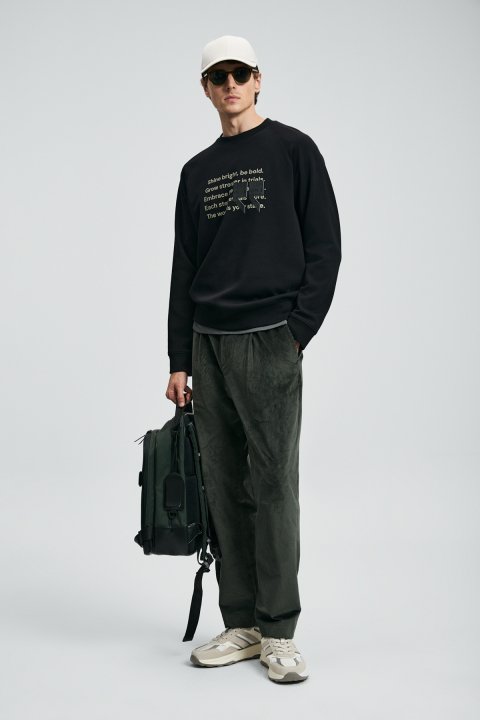 Shadow Schwarzer Sweatshirt - LUFIAN
