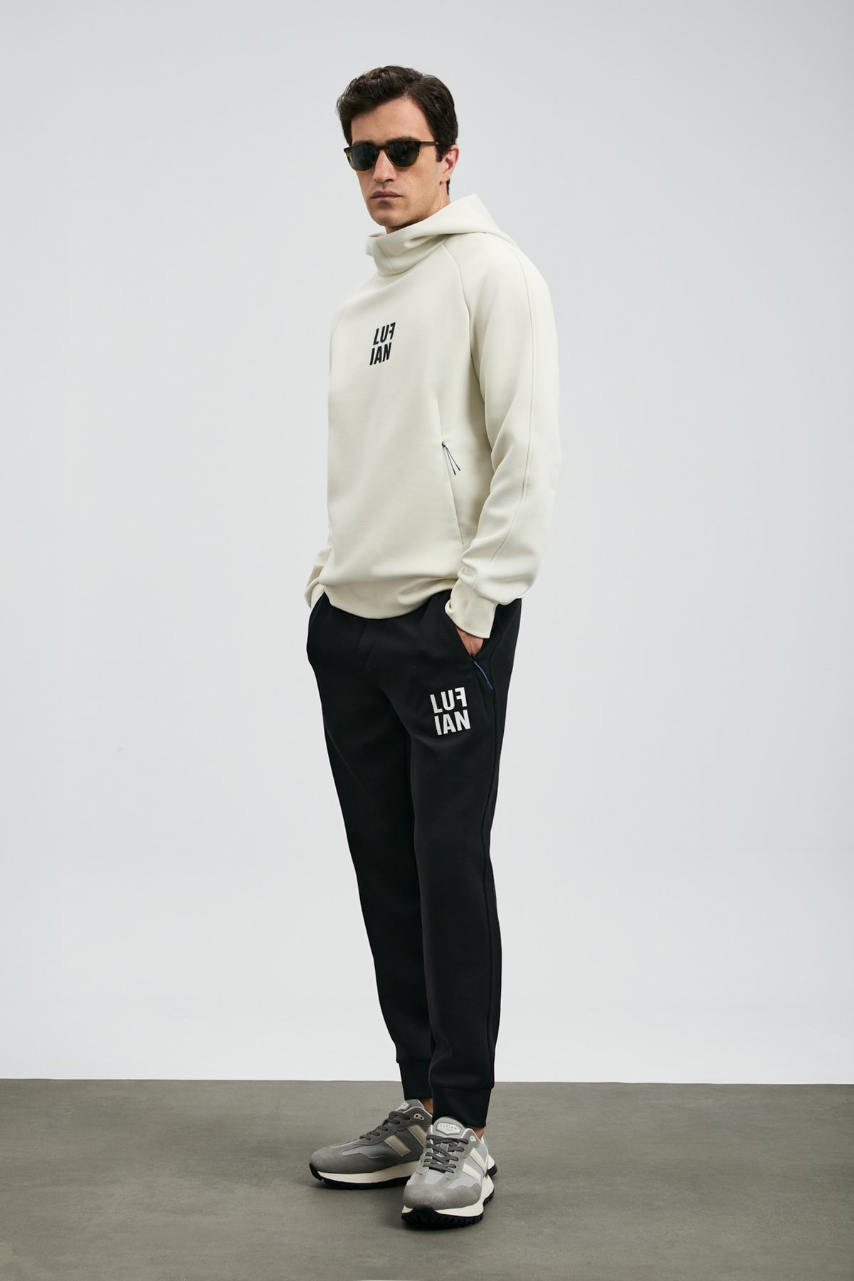 Snow Herren-Sweatshirt in Off-White - LUFIAN (1)