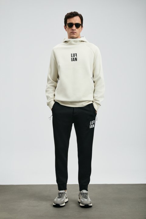 Snow Herren-Sweatshirt in Off-White - LUFIAN